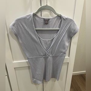Ann Taylor lovely Pearl blue blouse